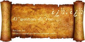 Ágoston Áron névjegykártya