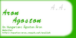 aron agoston business card